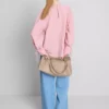 Textured balloon-sleeve blouse