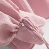 Textured balloon-sleeve blouse