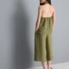 Textured button through halterneck top