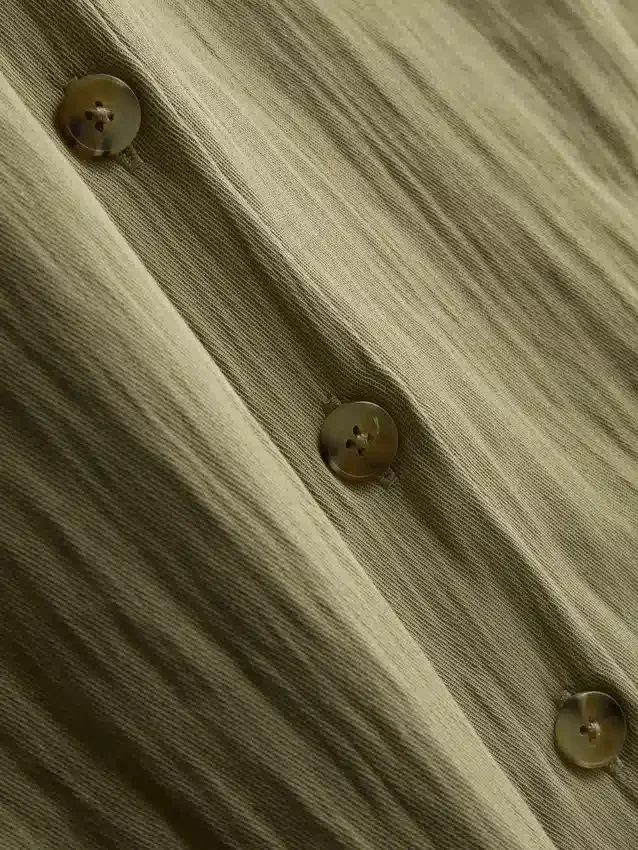 Textured button through halterneck top