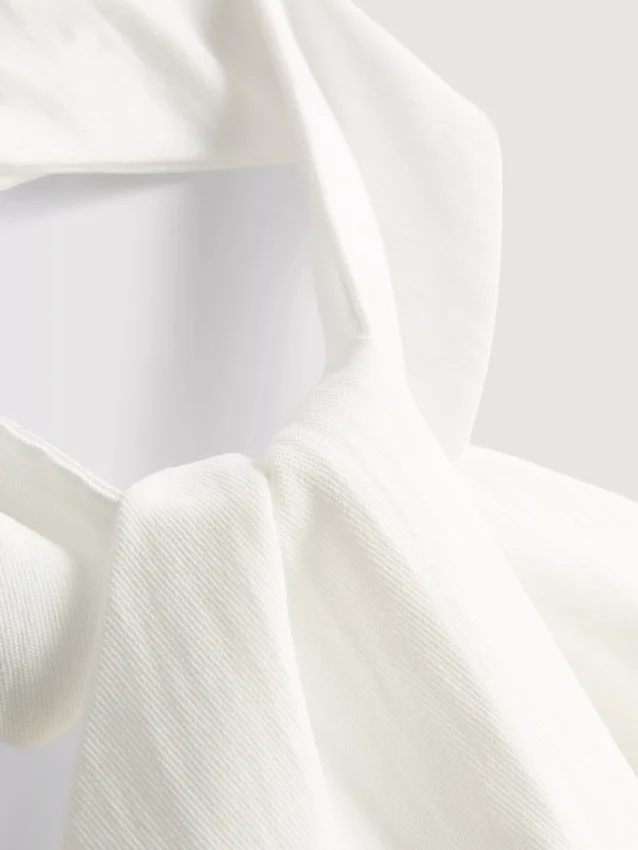 Textured button through halterneck top