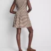 Textured crinkle mini dress