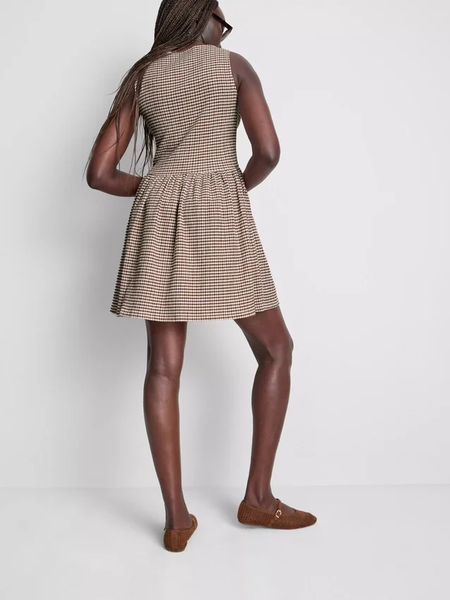Textured crinkle mini dress
