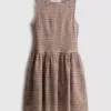 Textured crinkle mini dress