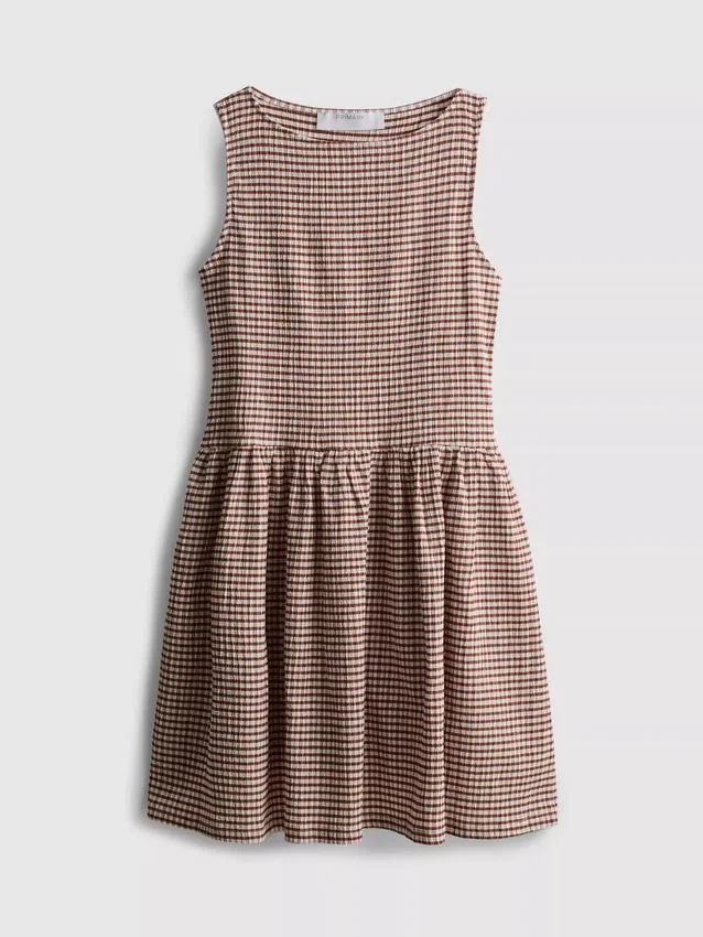 Textured crinkle mini dress