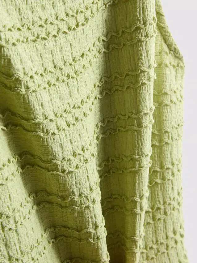 Textured crinkle mini dress