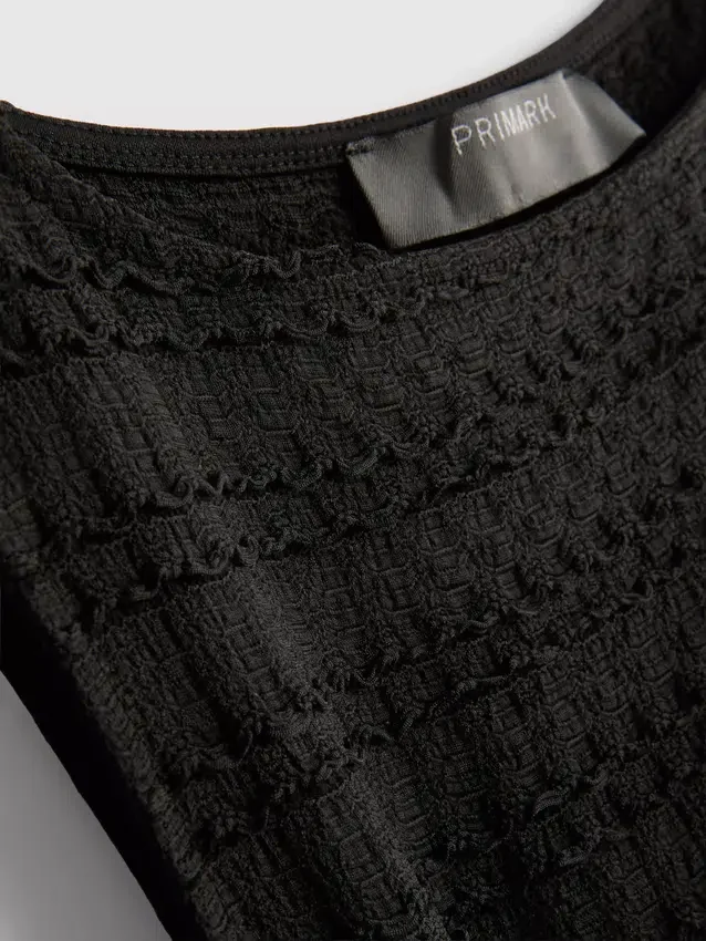 Textured crinkle mini dress