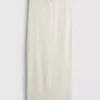 Textured drawstring maxi skirt