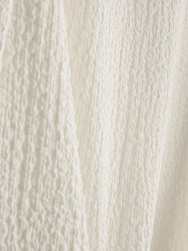 Textured drawstring maxi skirt