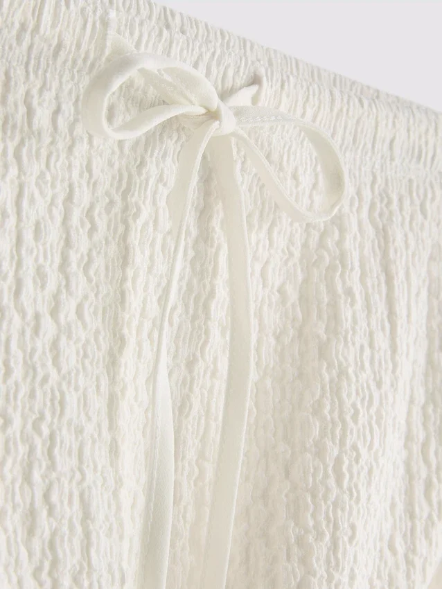 Textured drawstring maxi skirt