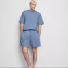 Textured drawstring pajama shorts