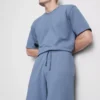 Textured drawstring pajama shorts