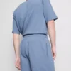 Textured drawstring pajama shorts