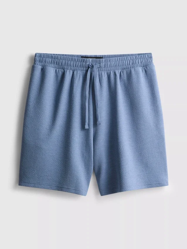 Textured drawstring pajama shorts