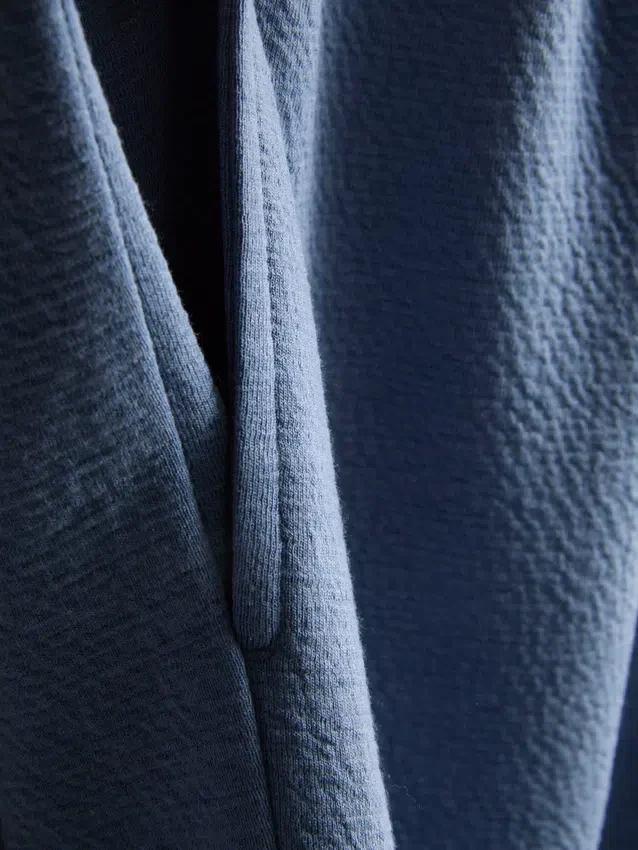 Textured drawstring pajama shorts