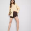Textured drawstring shorts