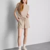 Textured drawstring shorts