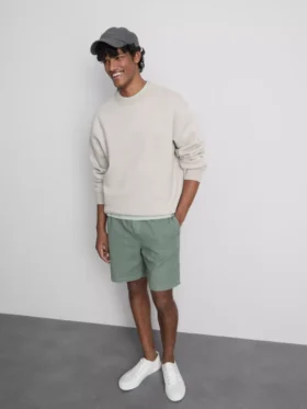 Textured drawstring shorts