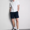 Textured drawstring shorts
