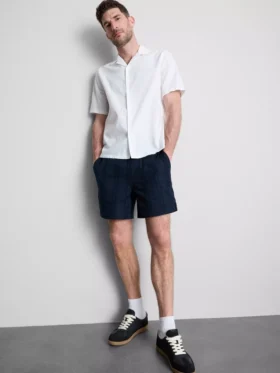 Textured drawstring shorts