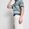 Textured drawstring shorts