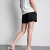 Textured drawstring shorts
