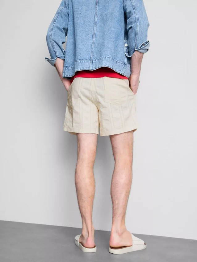 Textured drawstring shorts