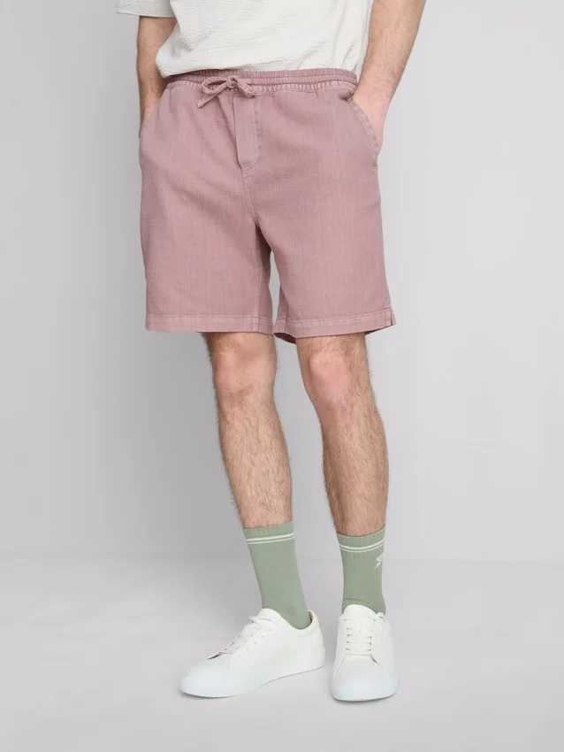 Textured drawstring shorts