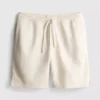 Textured drawstring shorts