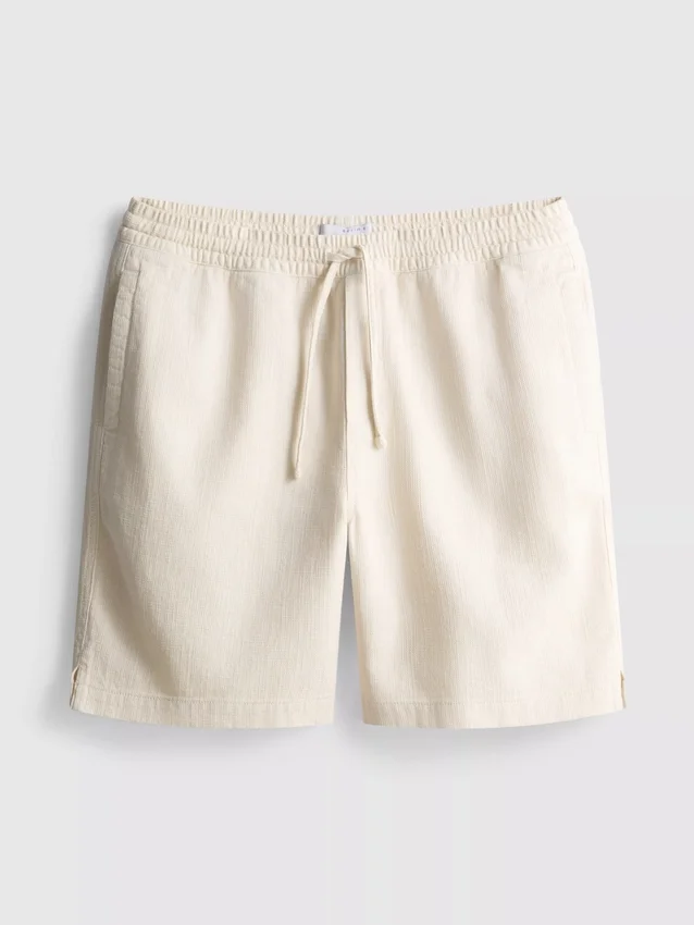 Textured drawstring shorts