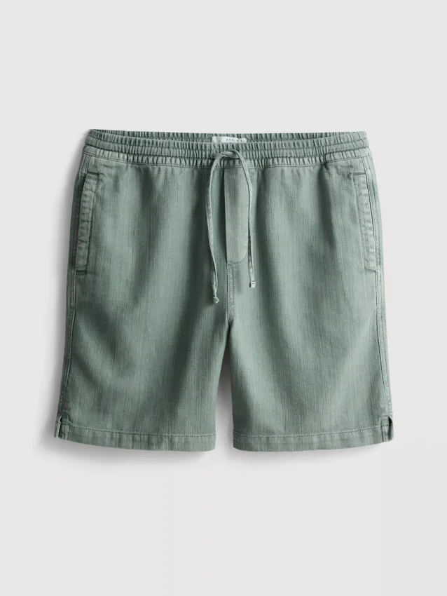 Textured drawstring shorts