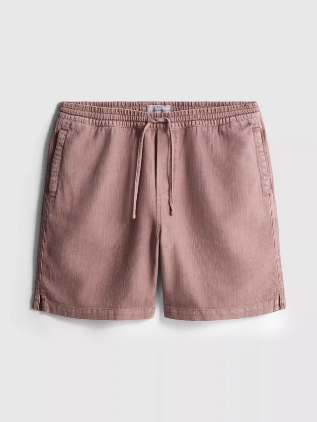 Textured drawstring shorts