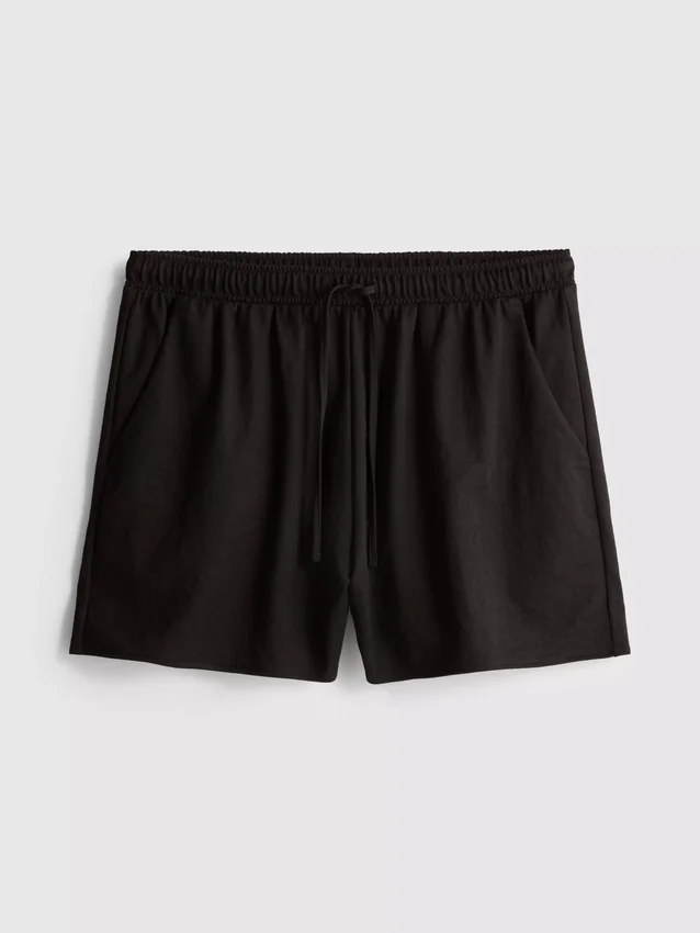 Textured drawstring shorts