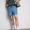 Textured drawstring-waist shorts