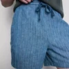 Textured drawstring-waist shorts