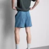 Textured drawstring-waist shorts