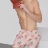 Textured flamingo swimming shorts