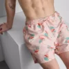 Textured flamingo swimming shorts