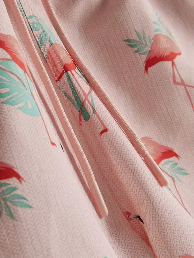 Textured flamingo swimming shorts