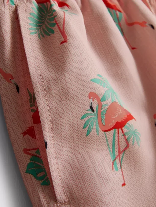 Textured flamingo swimming shorts