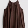 Textured halterneck trapeze top