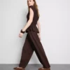 Textured harem pants