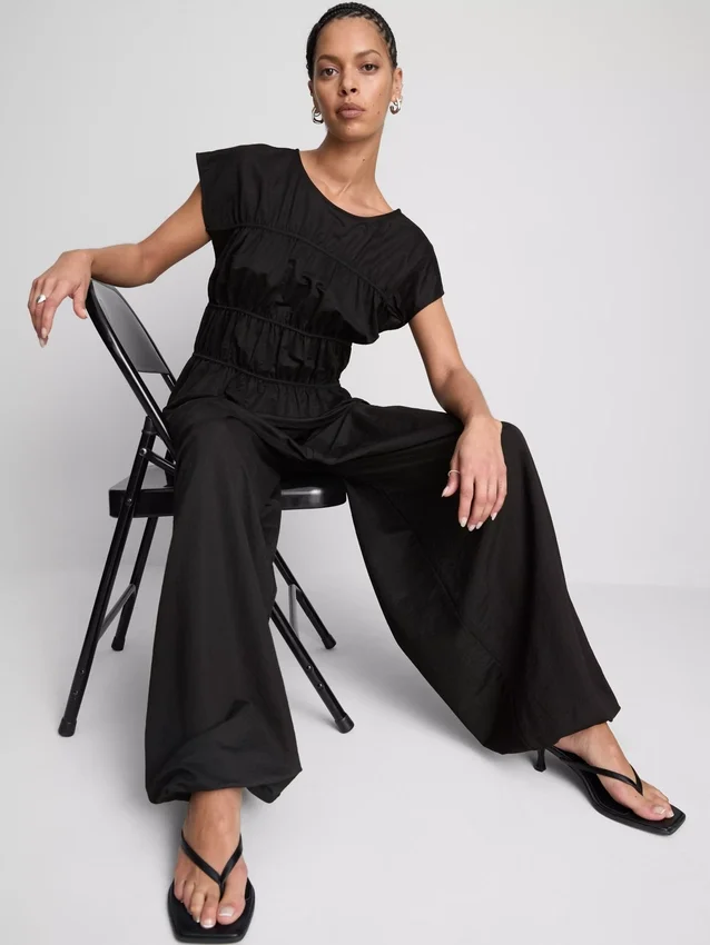 Textured harem pants