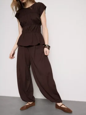 Textured harem pants
