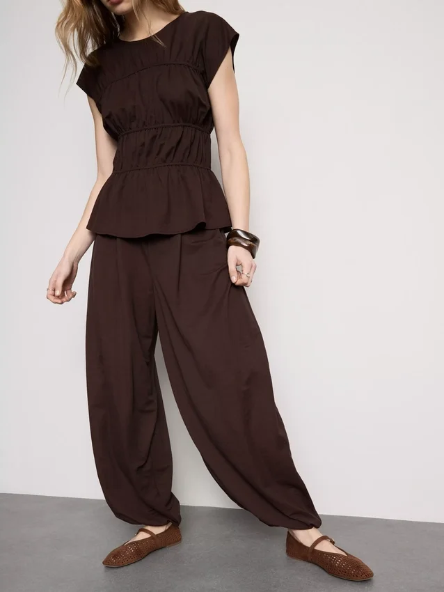 Textured harem pants