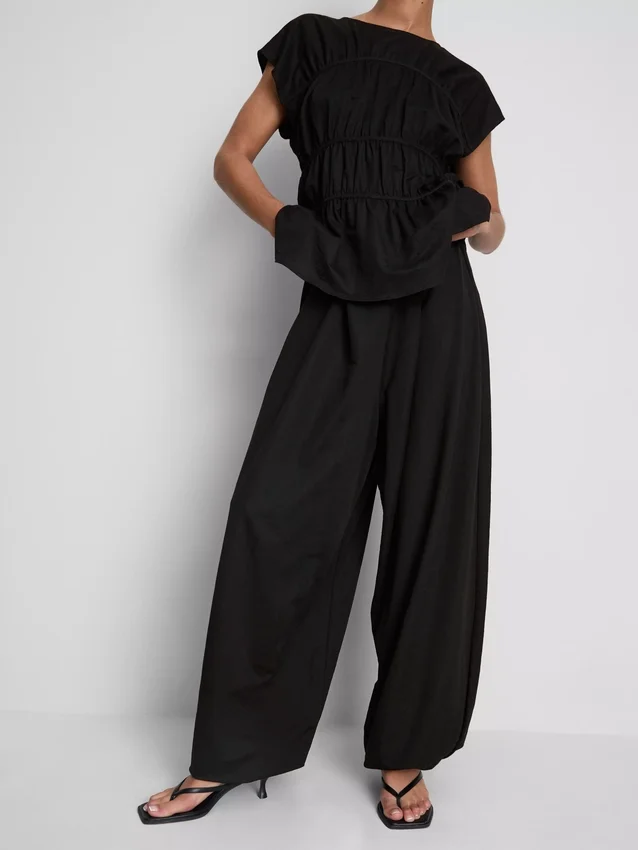 Textured harem pants