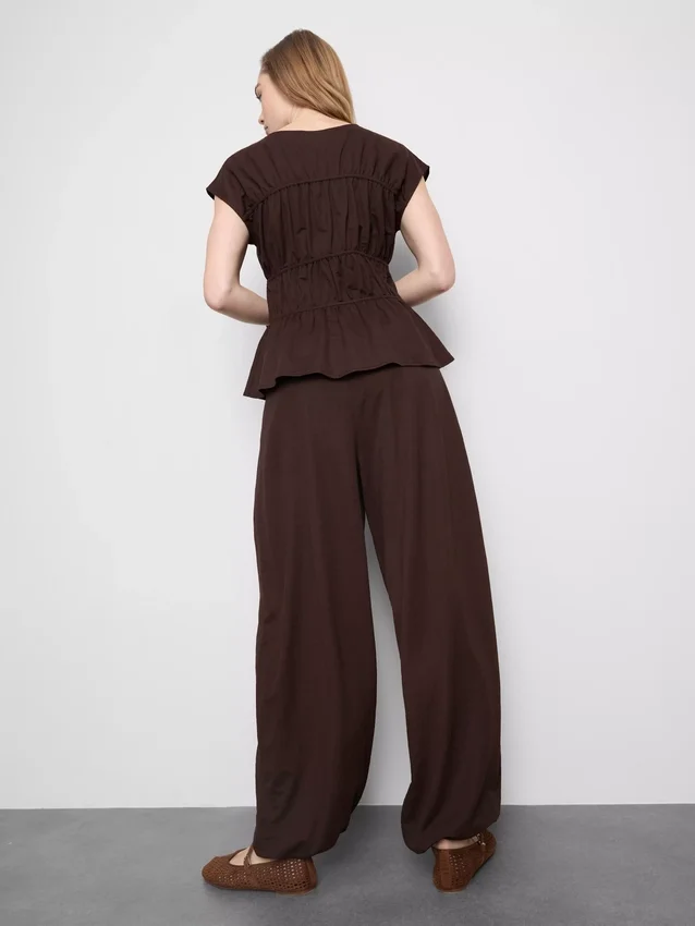 Textured harem pants