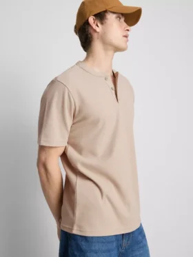 Textured henley t-shirt