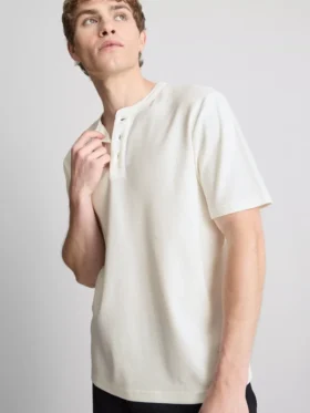 Textured henley t-shirt