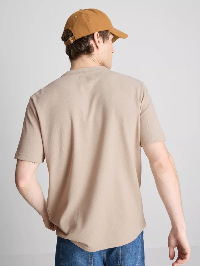 Textured henley t-shirt